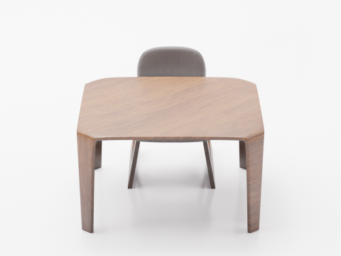 Board table and chair 3D Модель