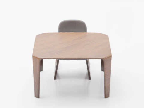 Board table and chair 3D Model