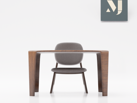 Board table and chair 3D Модель
