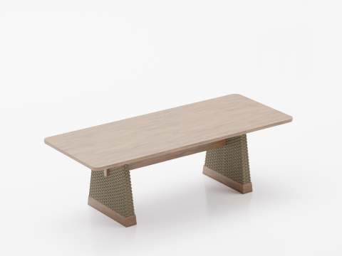 A work table made of wood and yarn Modelo 3D