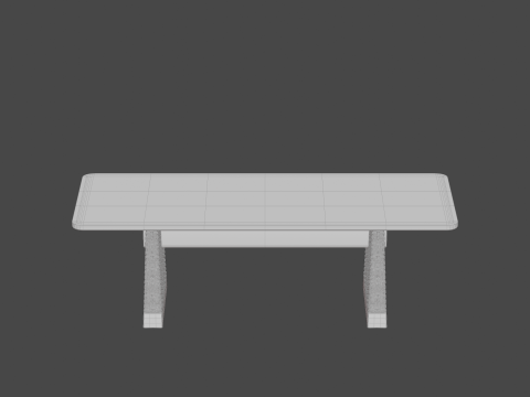 A work table made of wood and yarn 3Dモデル