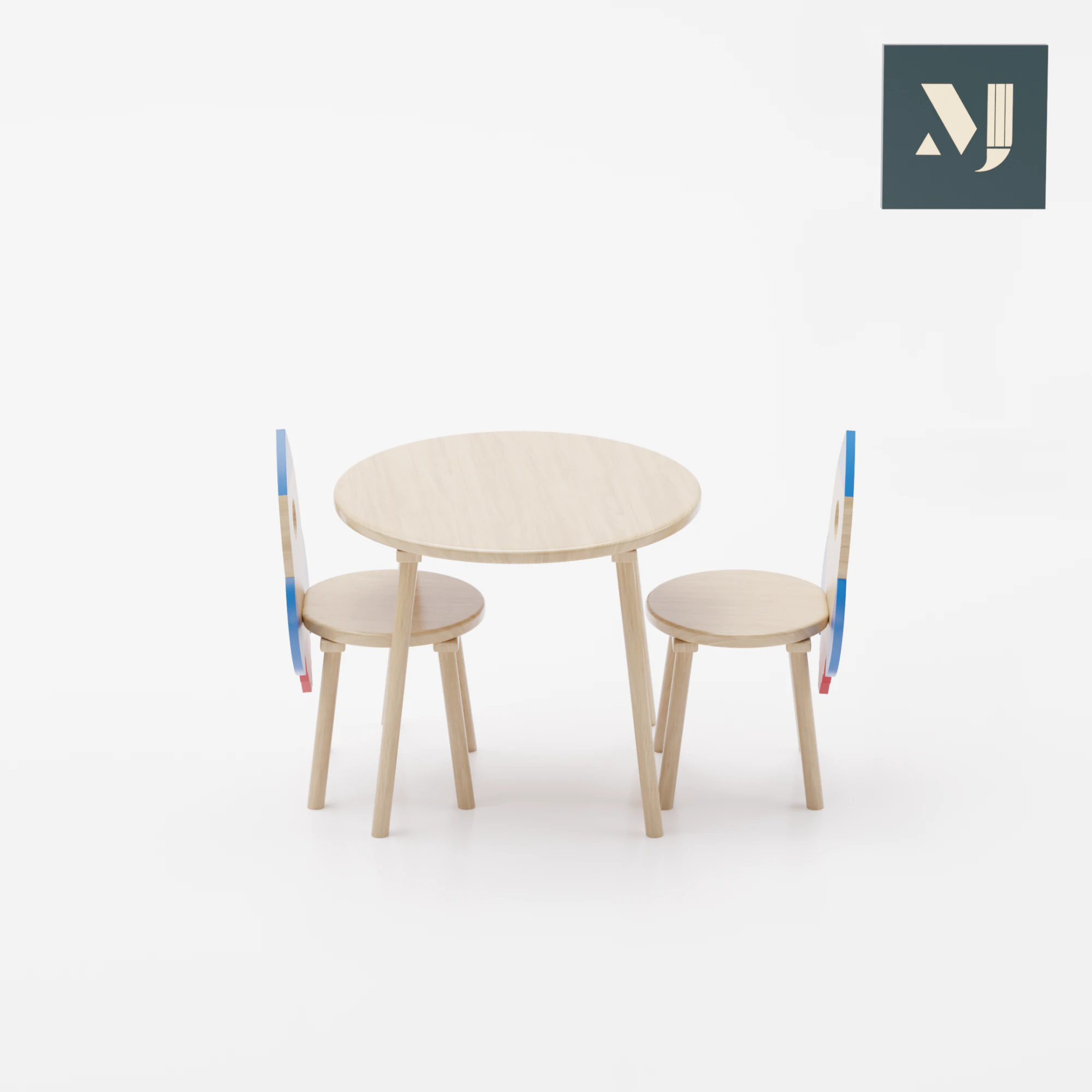 Rocket-shaped plank chair 3D Model .c4d .max .obj .3ds .fbx .stl .blend 