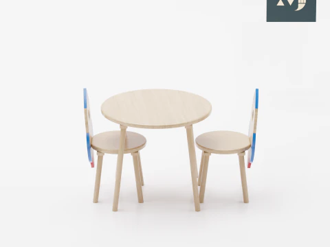 로켓 모양의 판자 의자 3D 모델