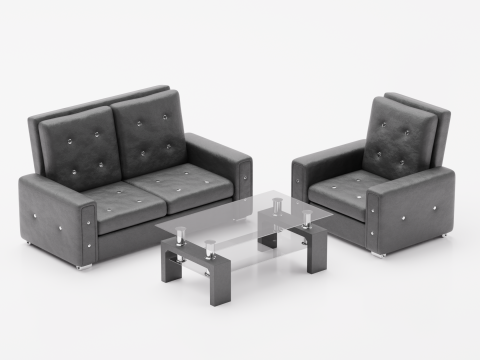 Soft sofa and table chair 3D Модель
