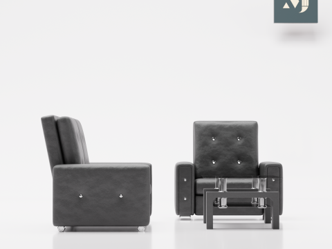 Soft sofa and table chair Modello 3D