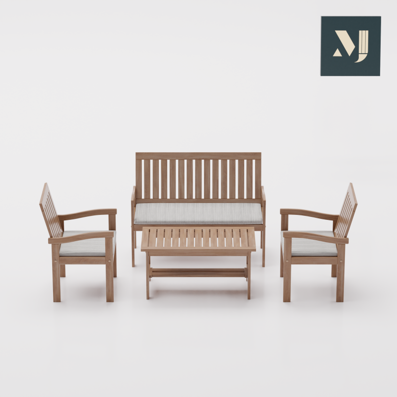 Wooden table and chair Modelo 3D .c4d .max .obj .3ds .fbx .stl .blend 