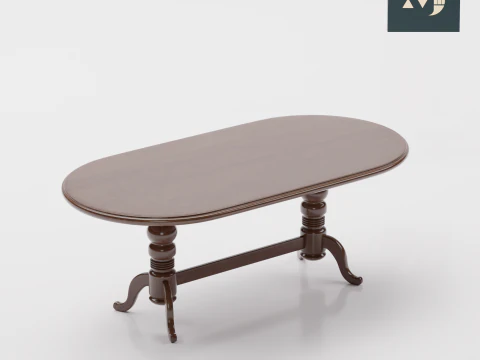 Wooden furniture table and chair 3D Model