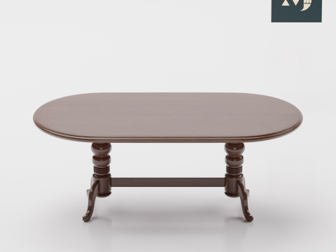 Wooden furniture table and chair 3D Модель