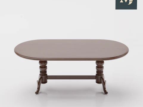 Wooden furniture table and chair 3D Model