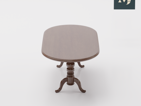 Wooden furniture table and chair 3D Модель