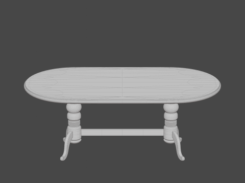 Wooden furniture table and chair 3D Модель