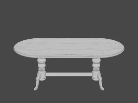 Wooden furniture table and chair 3D Model