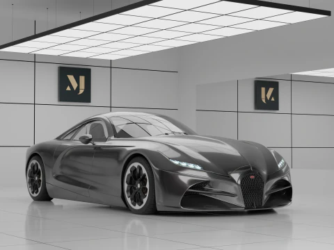 Samoch&oacute;d Bugatti Model 3D