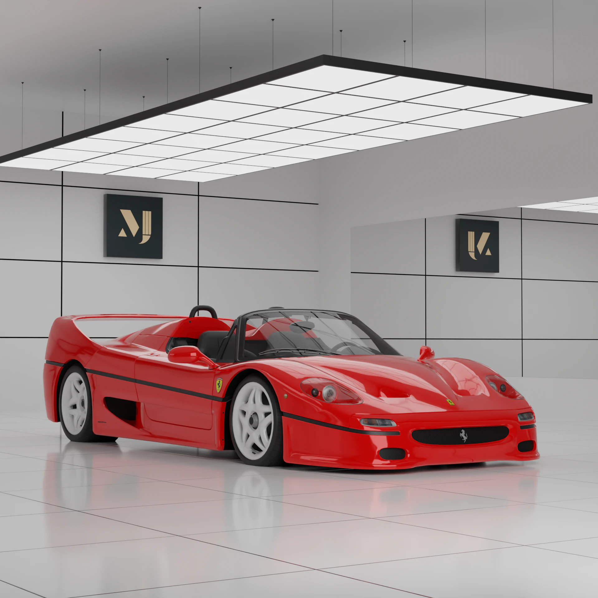 Ferrari F50 Spider 3D Model .c4d .max .obj .3ds .fbx .stl .blend