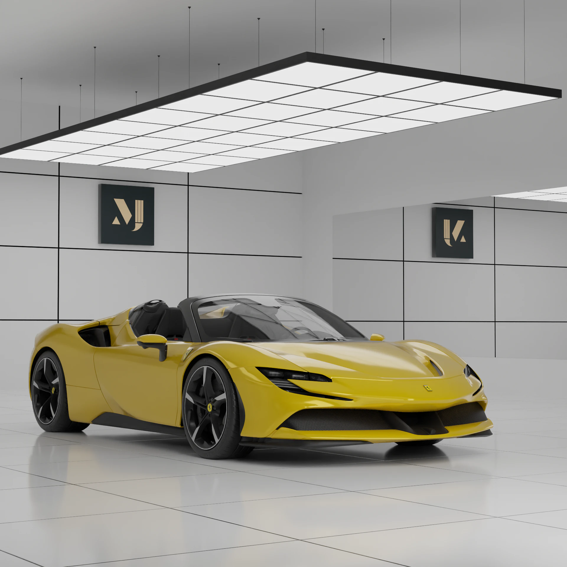 2021 Ferrari SF90 Spider 3D Model .c4d .max .obj .3ds .fbx .stl .blend 