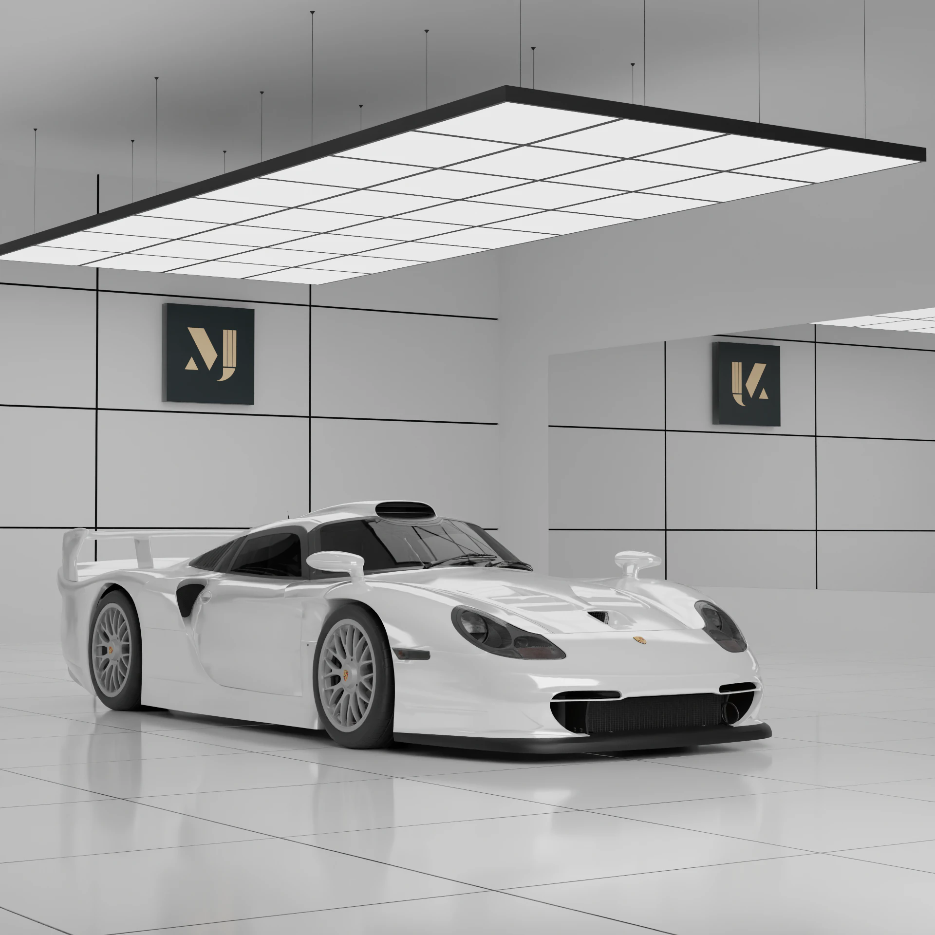 Porsche 911 GT1 3D Model .c4d .max .obj .3ds .fbx .stl .blend