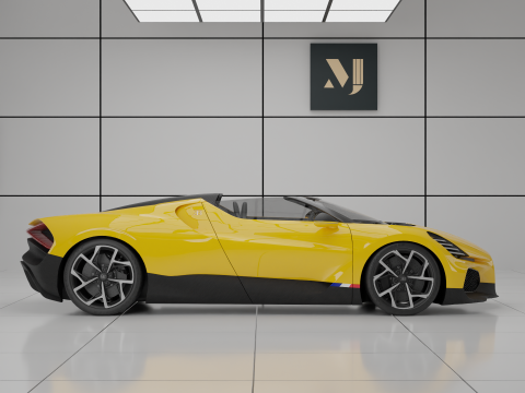 Bugatti W16 Mistral 3D Model