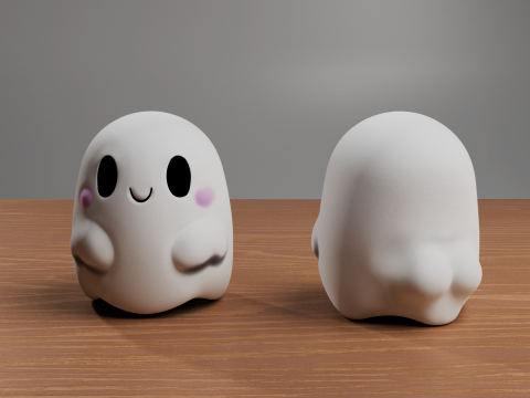Halloween Kawaii Cute Ghosts - Happy Ghost Modelo de Impressão 3D
