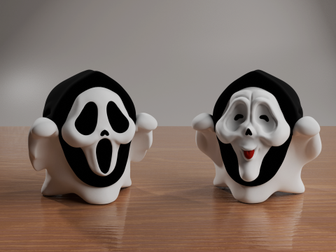 Slasher Kawaii Cute Ghosts - Boo Ghost Face and Wassup Modelo de Impressão 3D