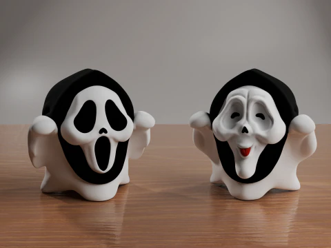 Slasher Kawaii Cute Ghosts - Boo Ghost Face e Wassup Modello di stampa 3D
