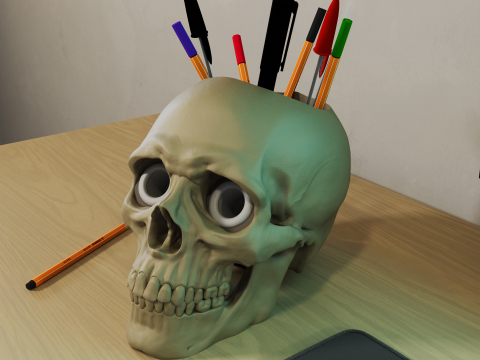 Skull Pen Holder 3D Print Model