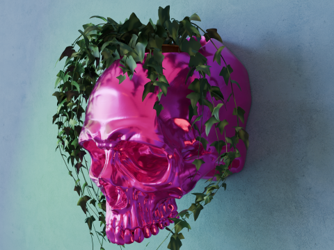 Skull Planter Pot Cover 3D-printmodel