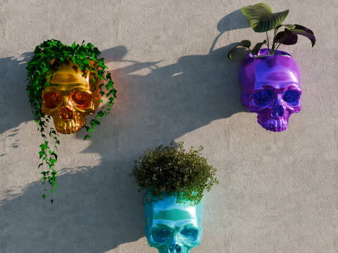 Skull Planter Pot Cover 3D 프린트 모델