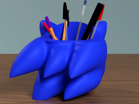 फैन आर्ट क्लासिक सोनिक द हेजहोग हेडफोन स्टैंड और पेन होल्डर 3D प्रिंट मॉडल