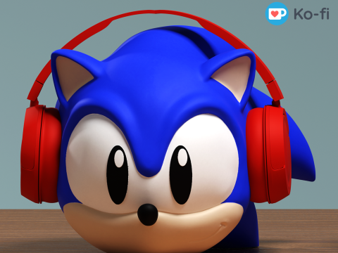 Fan Art Classic Sonic the Hedgehog Headphone Stand 3D 打印模型