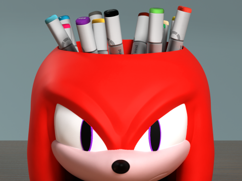 Fan Art Knuckles the Echidna Penholder - Sonic Series 3D 打印模型