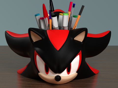 Fan Art Shadow the Hedgehog Penholder - Sonic Series 3D 打印模型