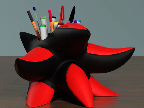 Fan Art Shadow the Hedgehog Penholder - Sonic Series 3D Print Model