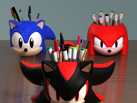Serie Fan Art Sonic - Collezione portapenne Modello di stampa 3D