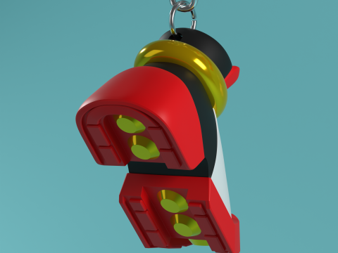 Fan Art Shadow the Hedgehog Keychain Shoe - 3MF available 3D Print Model