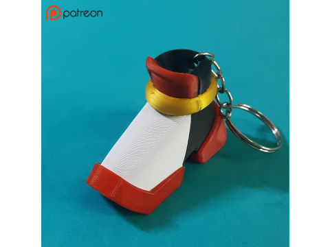 Fan Art Shadow the Hedgehog Keychain Shoe - 3MF available 3D Print Model