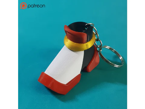 Fan Art Shadow the Hedgehog Keychain Shoe - 3MF available 3D Print Model