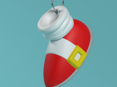 Fan Art Sonic the Hedgehog Shoe Keychain - No Support - 3MF available Modelo de Impressão 3D