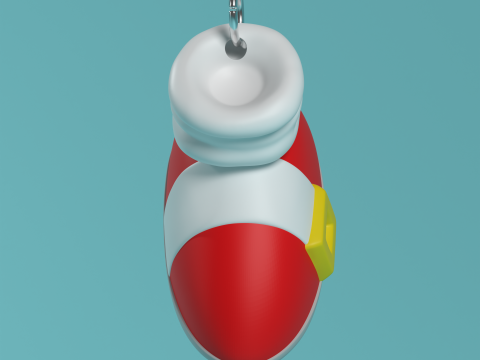 Fan Art Sonic the Hedgehog Shoe Keychain - No Support - 3MF available Model Cetak 3D