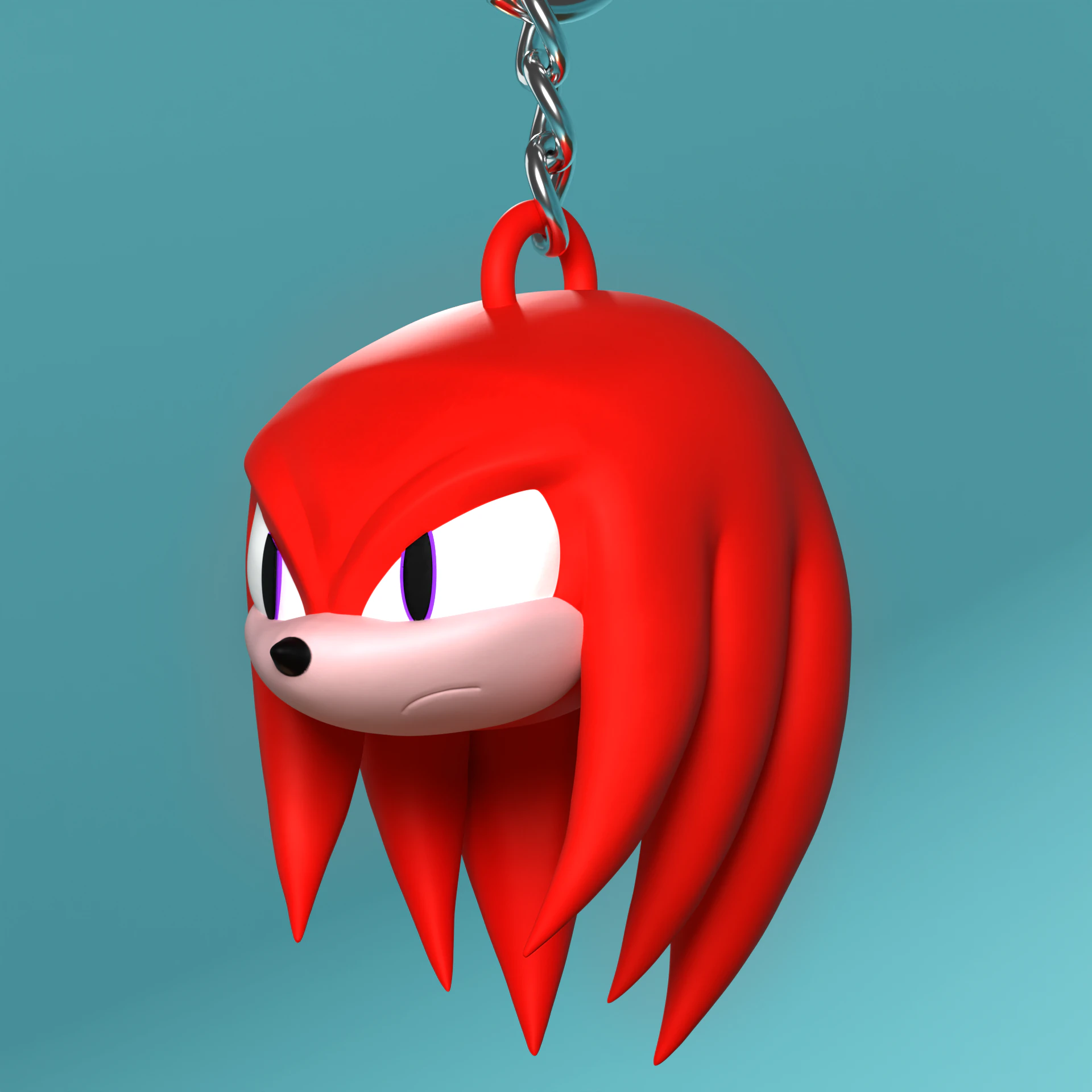 Fan Art Knuckles the Echidna Head Keychain - Sonic Series 3D Print Model .c4d .max .obj .3ds .fbx .stl .blend 