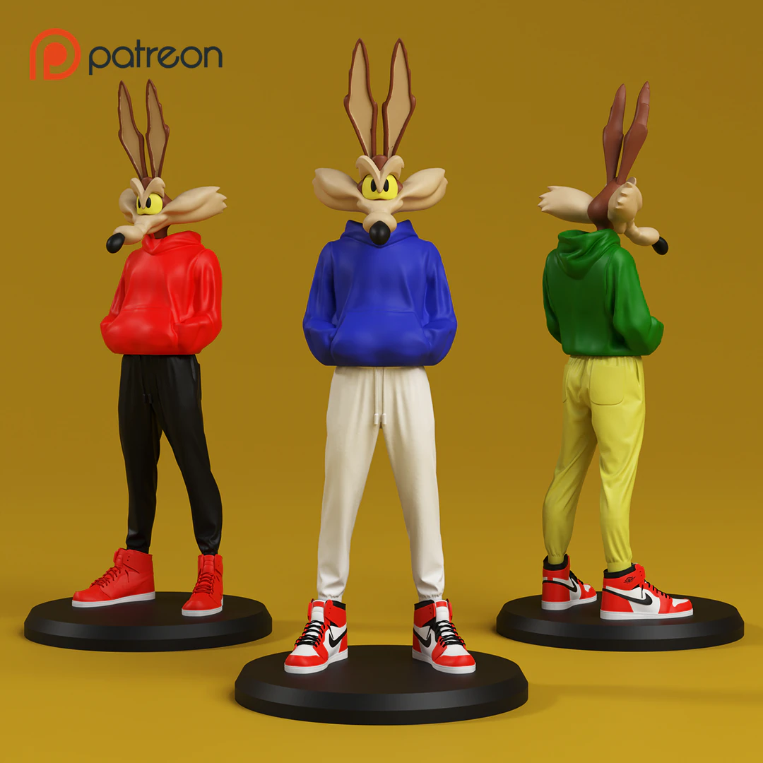 Fan Art Wile Coyote Urban Vibes multiparts 3D Print Model .c4d .max .obj .3ds .fbx .stl .blend 
