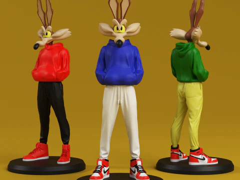 फैन आर्ट विले कोयोट अर्बन वाइब्स मल्टीपार्ट 3D प्रिंट मॉडल