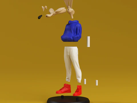 Fan Art Wile Coyote Urban Vibes multiparts 3D Print Model