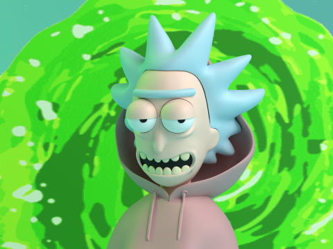 Fan Art Rick Head Urban Vibes for Bugs Bunny - 3MF - STL Modelo de Impressão 3D