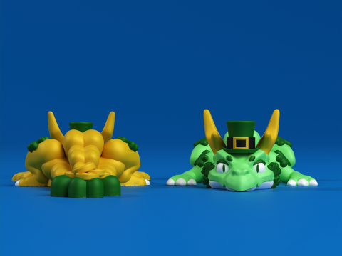 St Patricks Clover Dragon - 3MF - No support Modelo de Impressão 3D