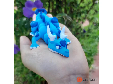Flexi Dragon of hearts - Valentines Day - 3MF- STL 3D Print Model