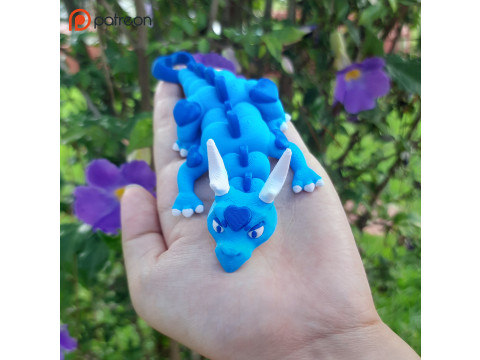 Flexi Dragon of hearts - Valentines Day - 3MF- STL 3D प्रिंट मॉडल