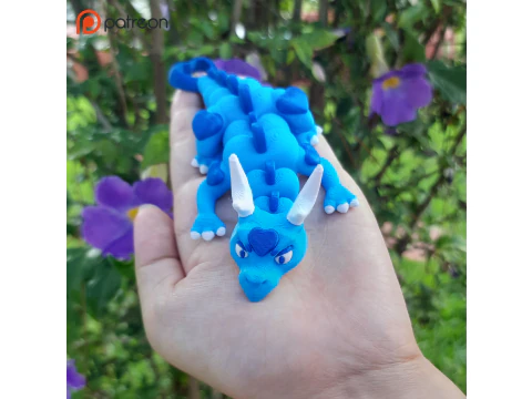 Flexi Dragon of hearts - Valentines Day - 3MF- STL 3D Print Model
