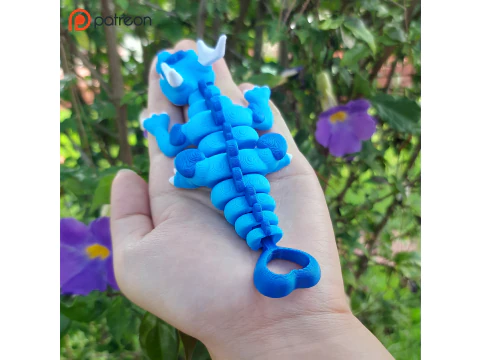 Flexi Dragon of hearts - Valentines Day - 3MF- STL 3D Print Model
