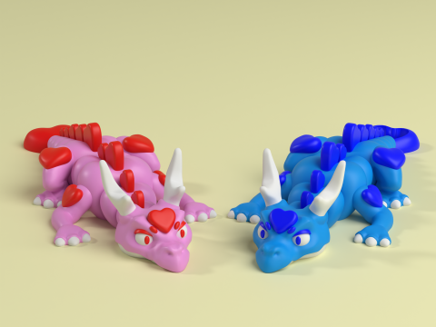 Flexi Dragon of hearts - Valentines Day - 3MF- STL 3D प्रिंट मॉडल