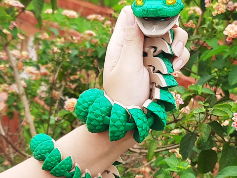 Flexi Snake - 3MF- STL 3D Print Model